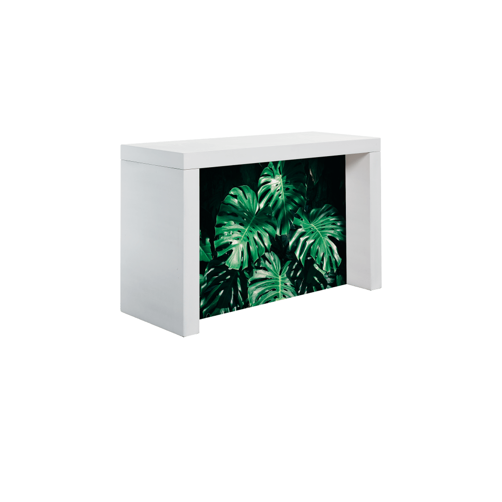 Eland® Table-U 180 Debout Buffet Blanc avec Print