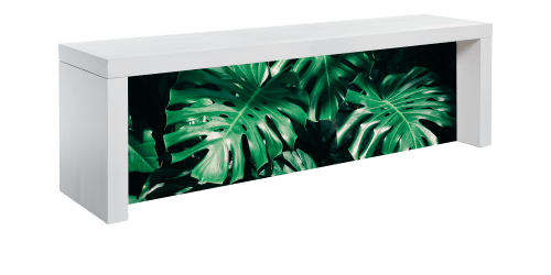 Eland® Table-U 300 Demi Haute Buffet Blanche avec Print